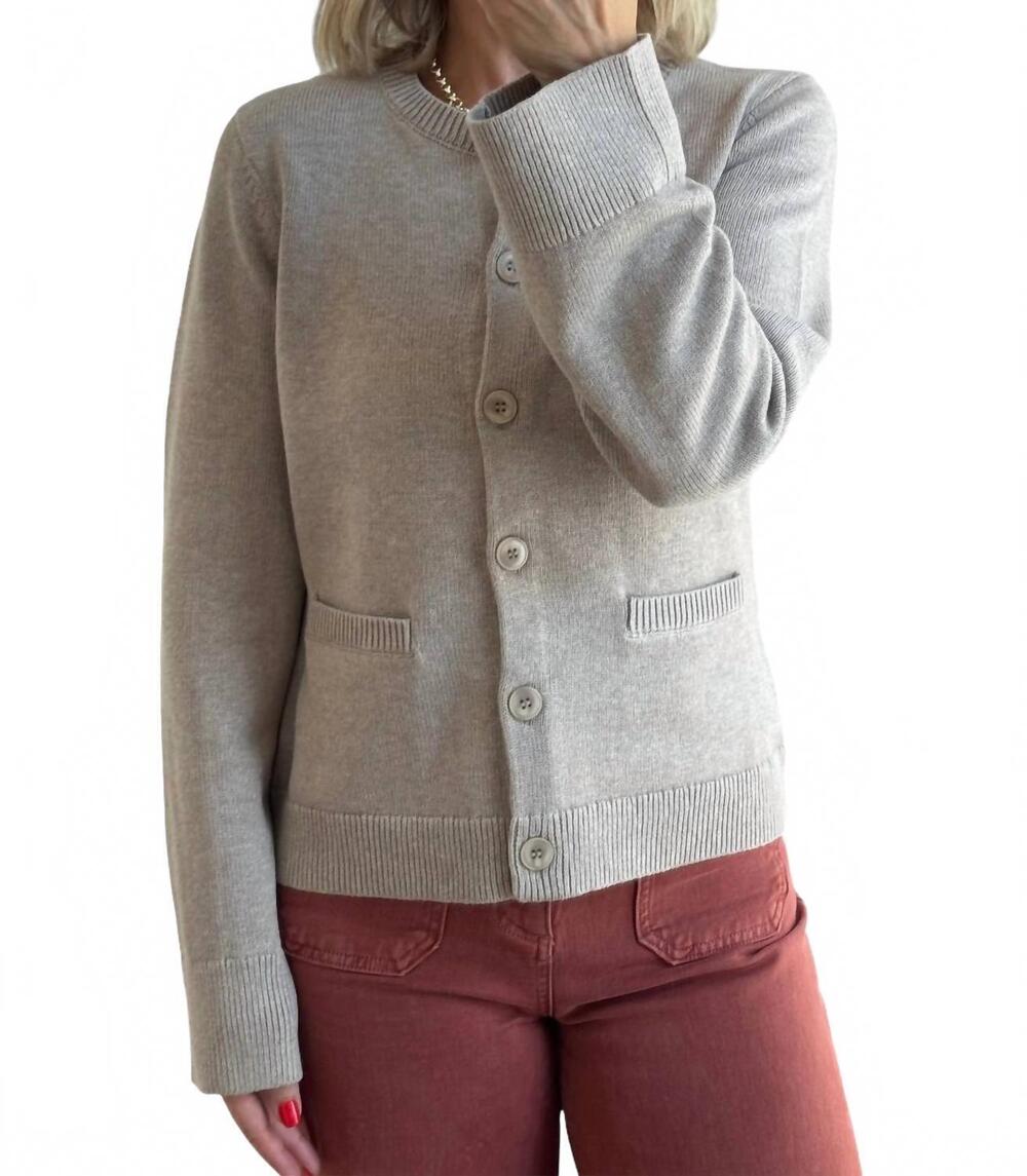 NEW J. SOCIETY shaped ribbed cardigan in mousse